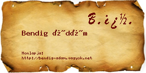Bendig Ádám névjegykártya