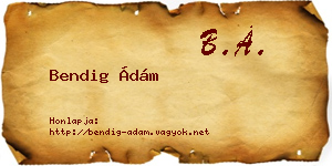 Bendig Ádám névjegykártya